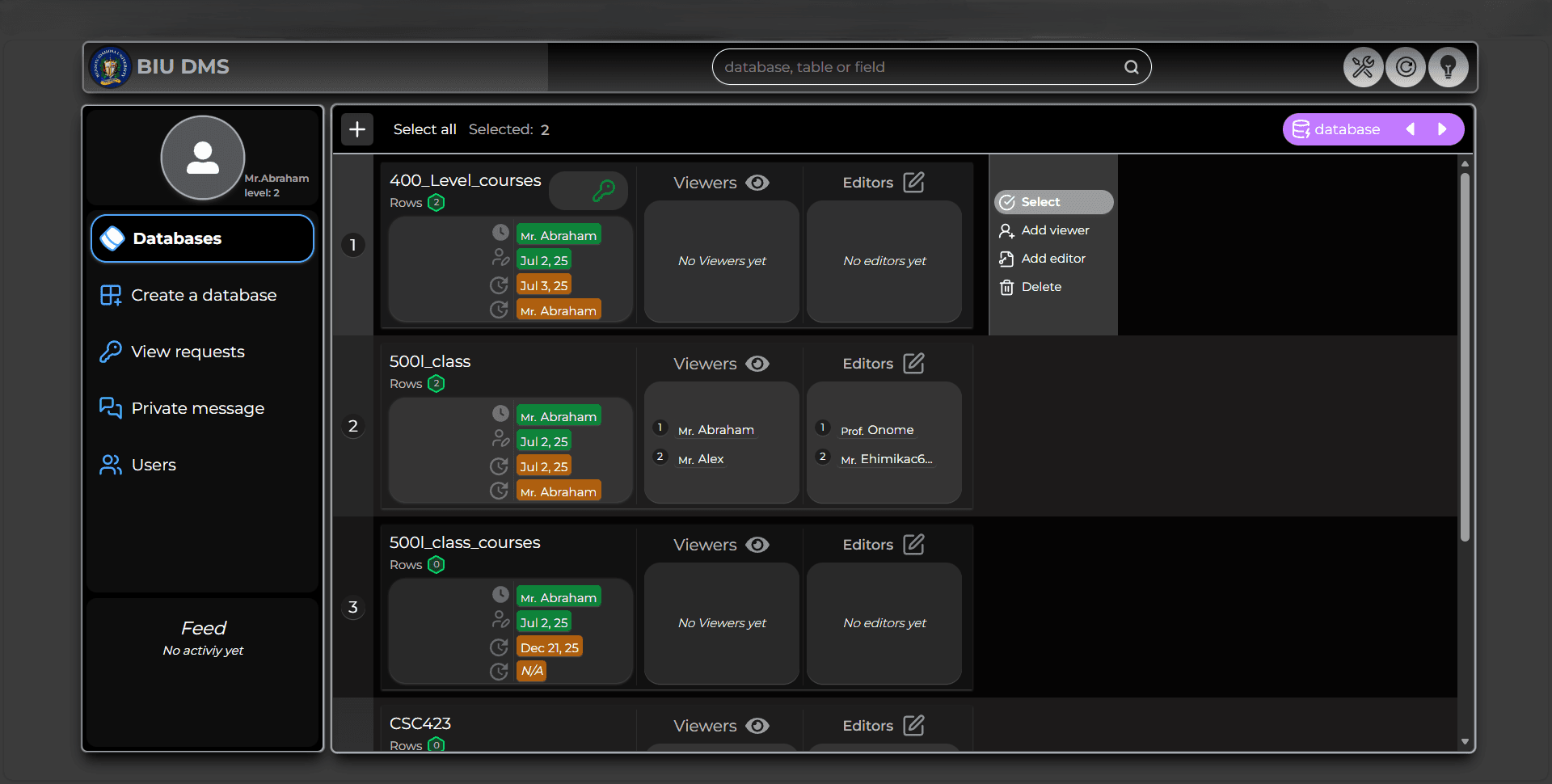 project interface grid